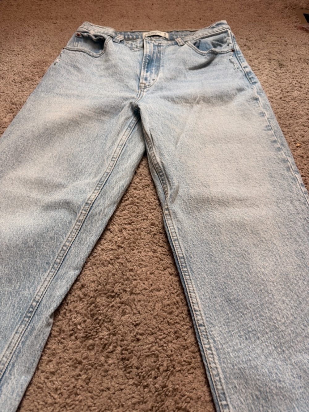 Abercrombie & Fitch Acid Wash Light Blue Denim Jeans - Picture 2 of 4